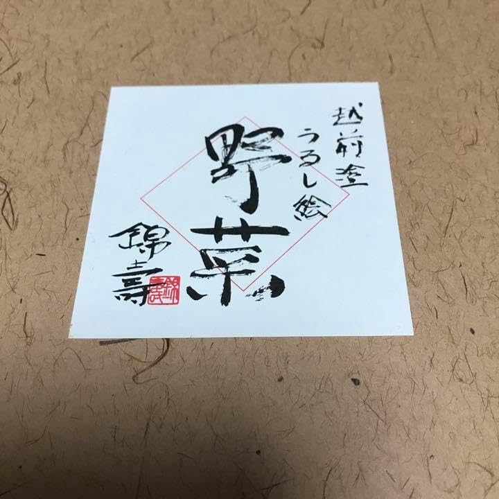 越前塗 野菜 うるし絵 蓋つき 汁椀 5個 絵変り小吸物椀 漆器」の人気